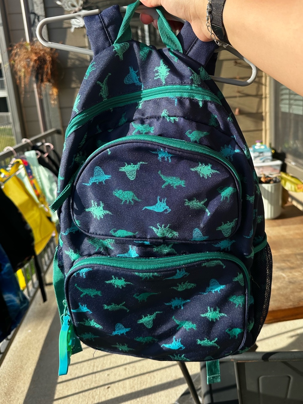 Cat & Jack Navy and Teal Dinosaur Backpack